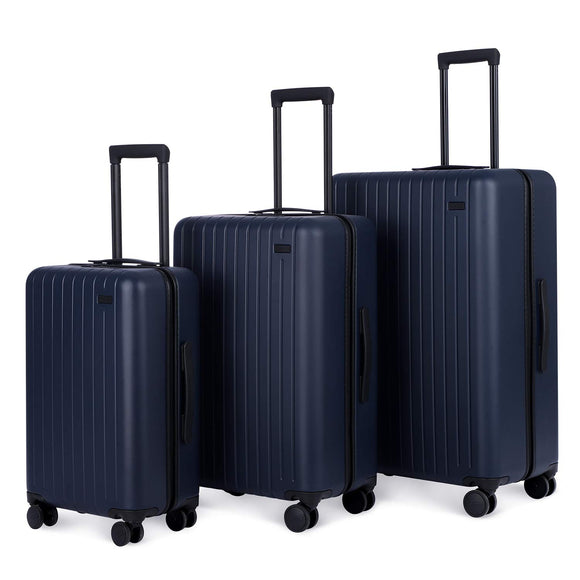 3 Piece Hardside Luggage Set, Rolling Suitcase with Spinner Wheels,TSA Lock, 22inch Carry on & 26inch 30inch Checked Luggage Blue