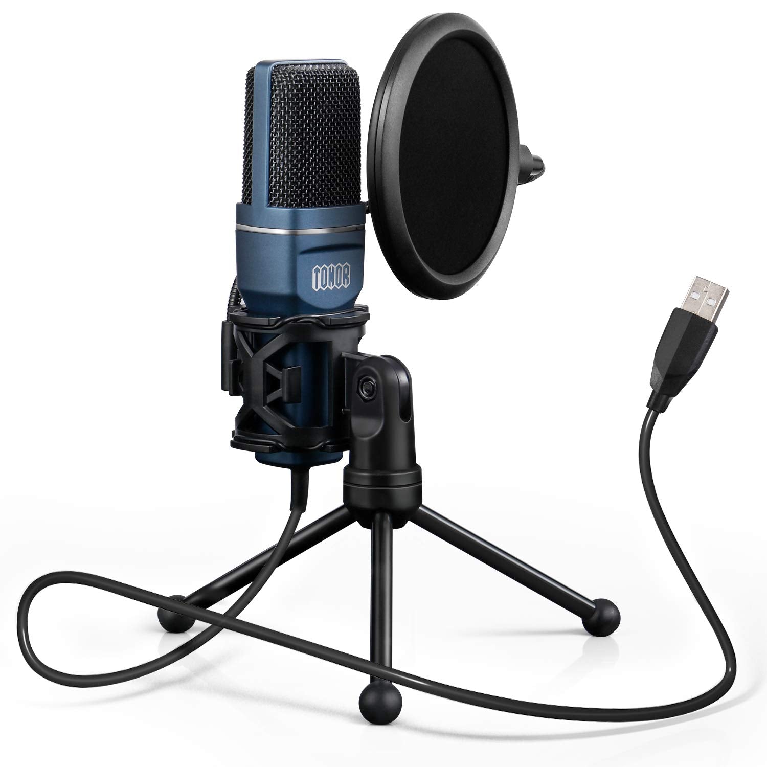 USB Gaming Microphone, TONOR Computer Condenser PC Mic with Tripod