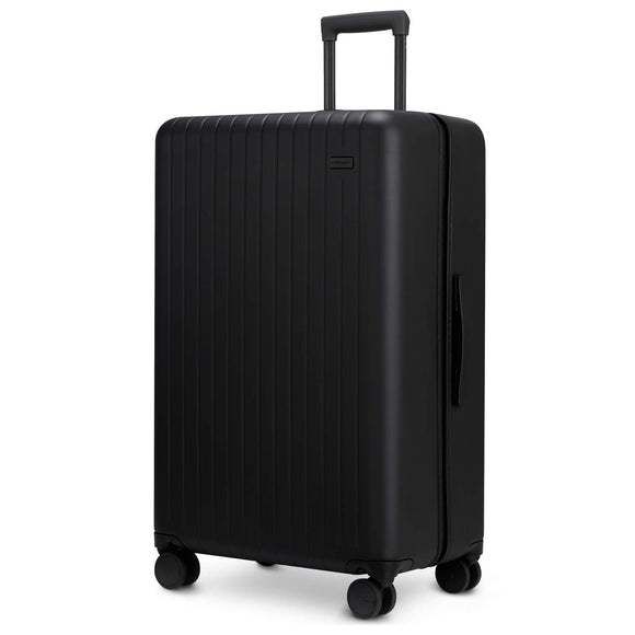 30 Inch Hard Case Check in Luggage with Spinner Wheels, Hardshell PC Roller Suitcase Large Black