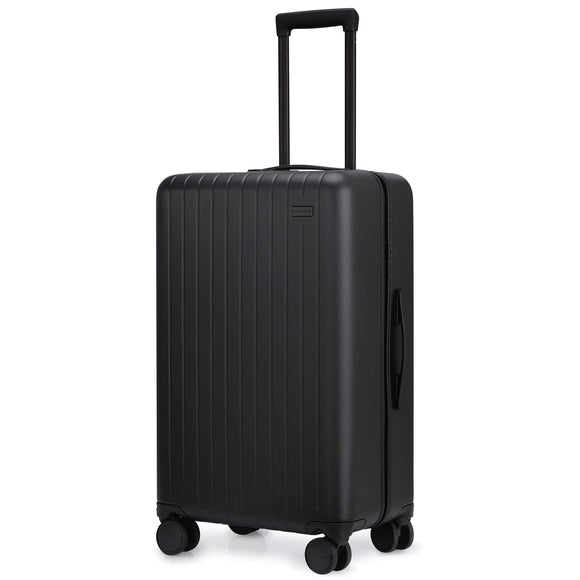 Black Luggage X 66cm 26 Suitcase Medium Lightweight Hard Shell 4 Spinner  Wheels