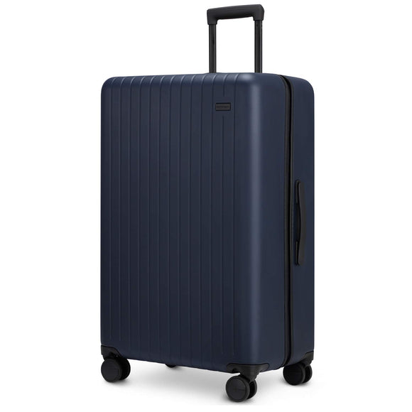 30 Inch Hard Case Check in Luggage with Spinner Wheels, Hardshell PC Roller Suitcase Large Blue