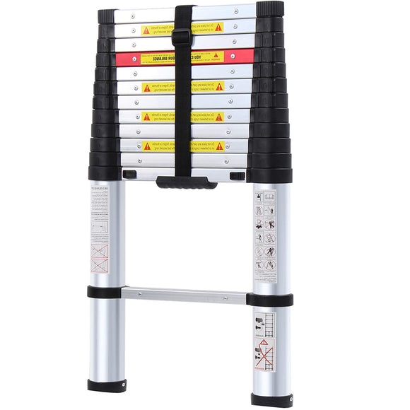 Aluminum Telescopic Extension Multi-Purpose Ladder, 12.5FT, 330lbs Capacity