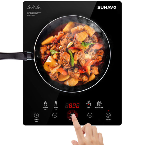 Portable Induction Cooktop, 1800W Sensor Touch Multifunction Induction Burner, 15 Temperature Power Setting CB-I11A