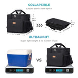 Collapsible Cooler Bag Insulated 24L (40-Can), Large Leakproof Soft Sided Portable Cooler Bag for Outdoor Travel Beach Picnic Camping BBQ Party, Black