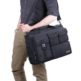 17 inch Men's Military Laptop Messenger Bag Multifunction Tactical Briefcase Computer Shoulder Handbags, Black