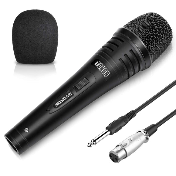 Dynamic Karaoke Microphone for Singing with 5.0m XLR Cable, Metal Handheld Mic Compatible with Karaoke Machine/Speaker/Amp/Mixer for Karaoke Singing, Speech, Wedding, Stage and Outdoor Activity