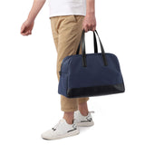 Travel Weekender Bag, Carry on Tote Bag with Trolley Sleeve, Nylon Overnight Duffle for Men Women Blue