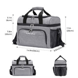 Collapsible Cooler Bag 32-Can Insulated Leakproof Soft Cooler Portable Double Decker Cooler Tote for Beach/Picnic/Sports, Grey
