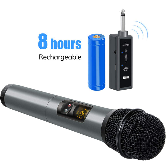 UHF Wireless Microphone Handheld Mic with Bluetooth Receiver 1/4 Output for Conference/Weddings/Church/Stage/Party/Karaoke, 65ft