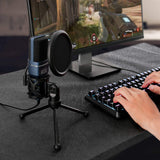 USB Gaming Microphone, TONOR Computer Condenser PC Mic with Tripod Stand & Pop Filter for Streaming, Podcasting, Vocal Recording, Compatible with iMac PC Laptop Desktop Windows Computer, TC-777