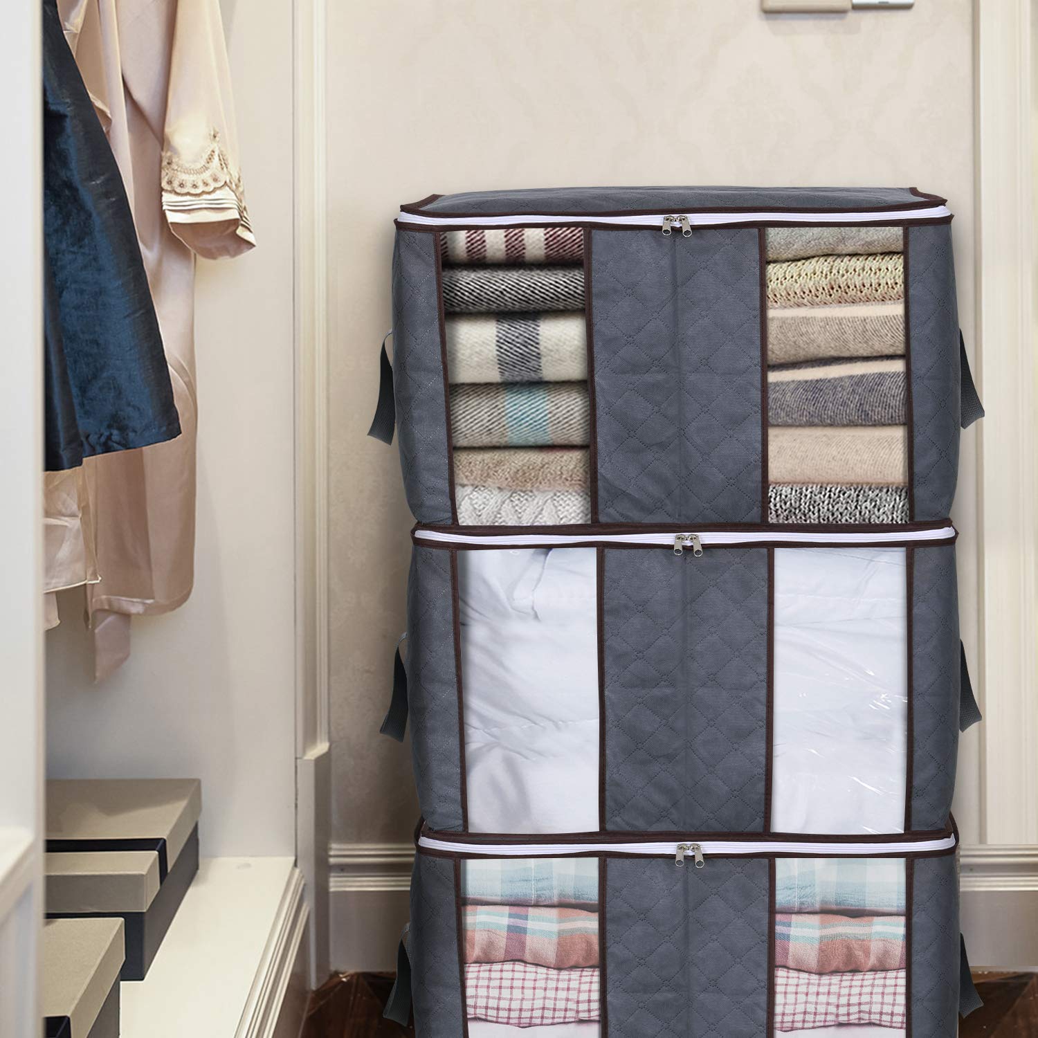 Closeup View Of Walkin Closet Bench And Wardrobe With Clothes Boxes Bags  And Shoes Stock Photo - Download Image Now - iStock
