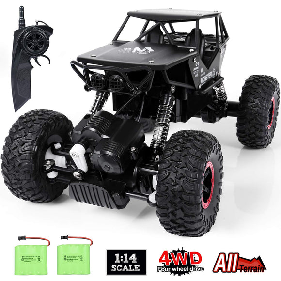 RC Car Toy for Kids, 1:14 Remote Control Car, 4WD Rechargable Off Road Crawler Car All-Terrain