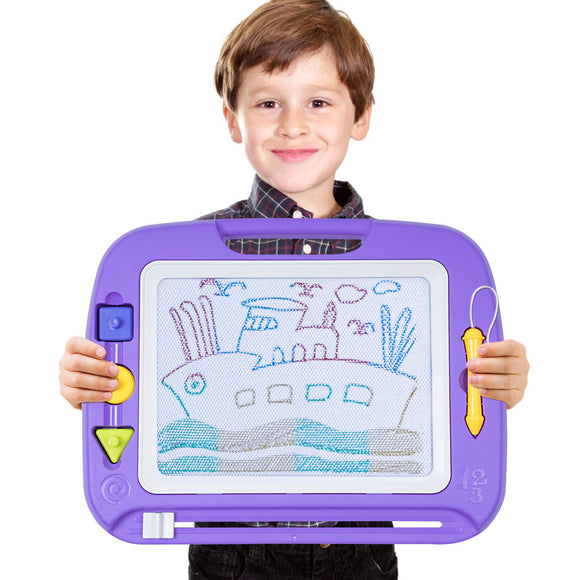 Large Magnetic Doodle Board, Magnetic Erasable Drawing Pad Gift for Kids Toddler (Purple)