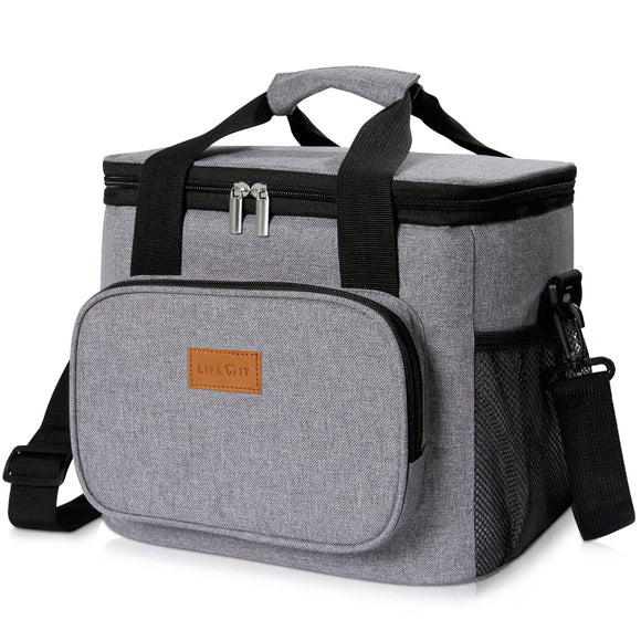 Large Insulated Lunch Box, 24-Can (15L), Grey