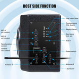 PA System Karaoke Machine with 50W Bluetooth Powered Speaker Wireless Microphones Handheld for Family Party, Indoor Meeting, Classroom Use, Public Speaking and Small Stage Performance