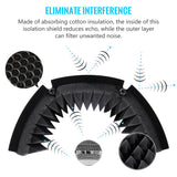 Microphone Isolation Shield, Studio Mic Sound Absorbing Foam Reflector for Any Condenser Microphone Recording Equipment Studio, Black